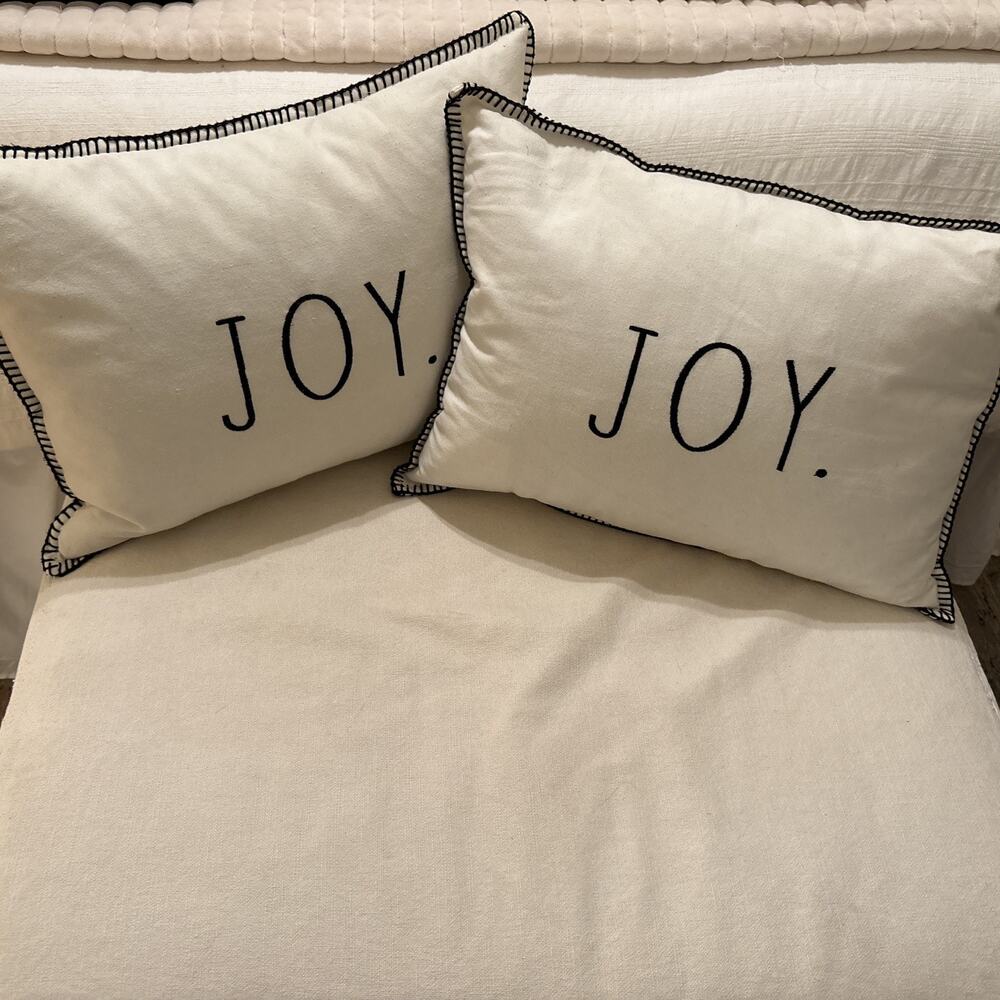 2-Rae Dunn Down “Joy” Pillows